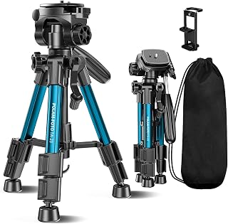 POLAM-FOTO Phone Tripod Stand with 2-in-1 Phone/iPad Holder, 25 Inch Foldable Mini Table Tripod with 360° Head, 4kg Load C... Price In India