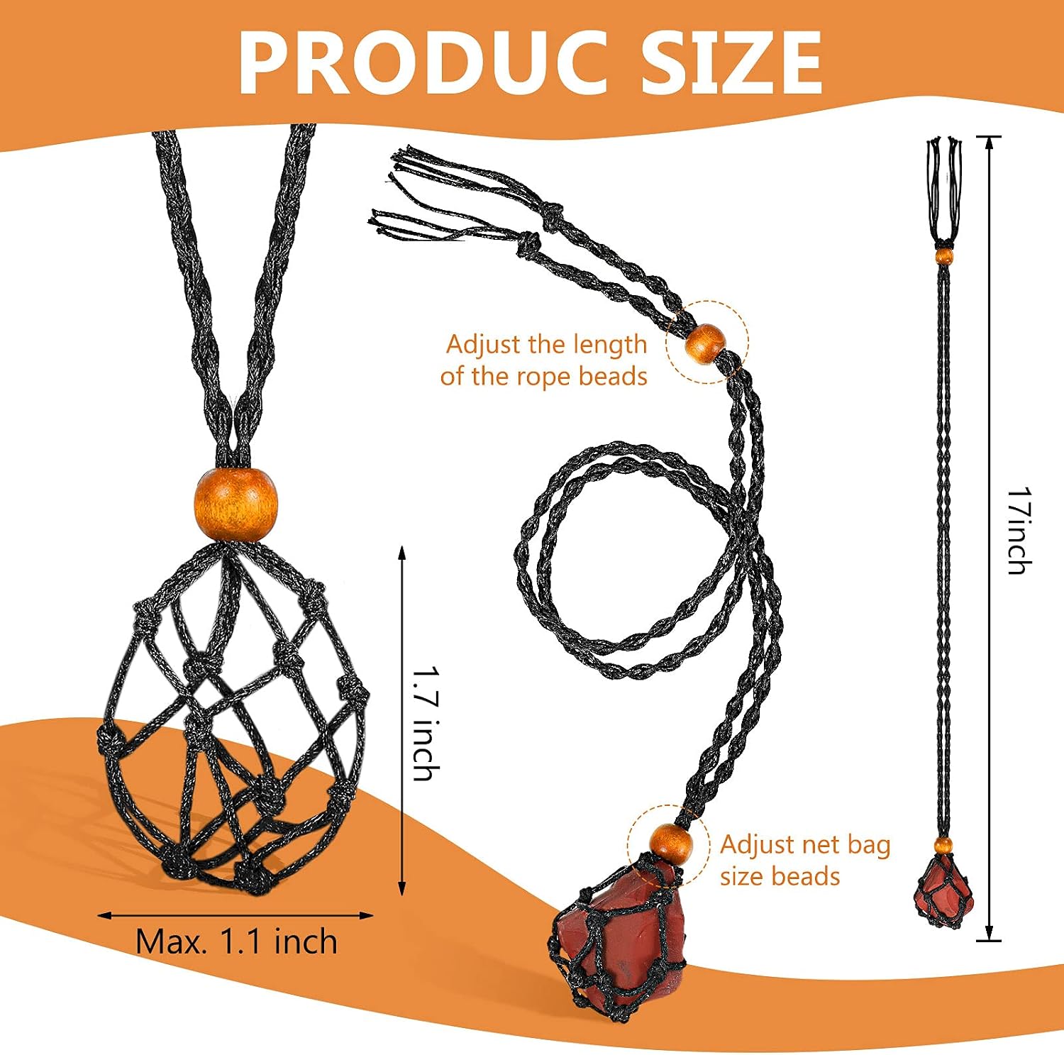 Shappy 18 Piece Crystal Necklace Holder Cage, Black image 2