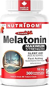 Nutridom Melatonin 10 mg – Fast-Acting Mint Sublingual Tablets | Sleep Support Supplement | Vegan, Non-GMO, Gluten-Free | 300 Tablets | 300-Day Supply