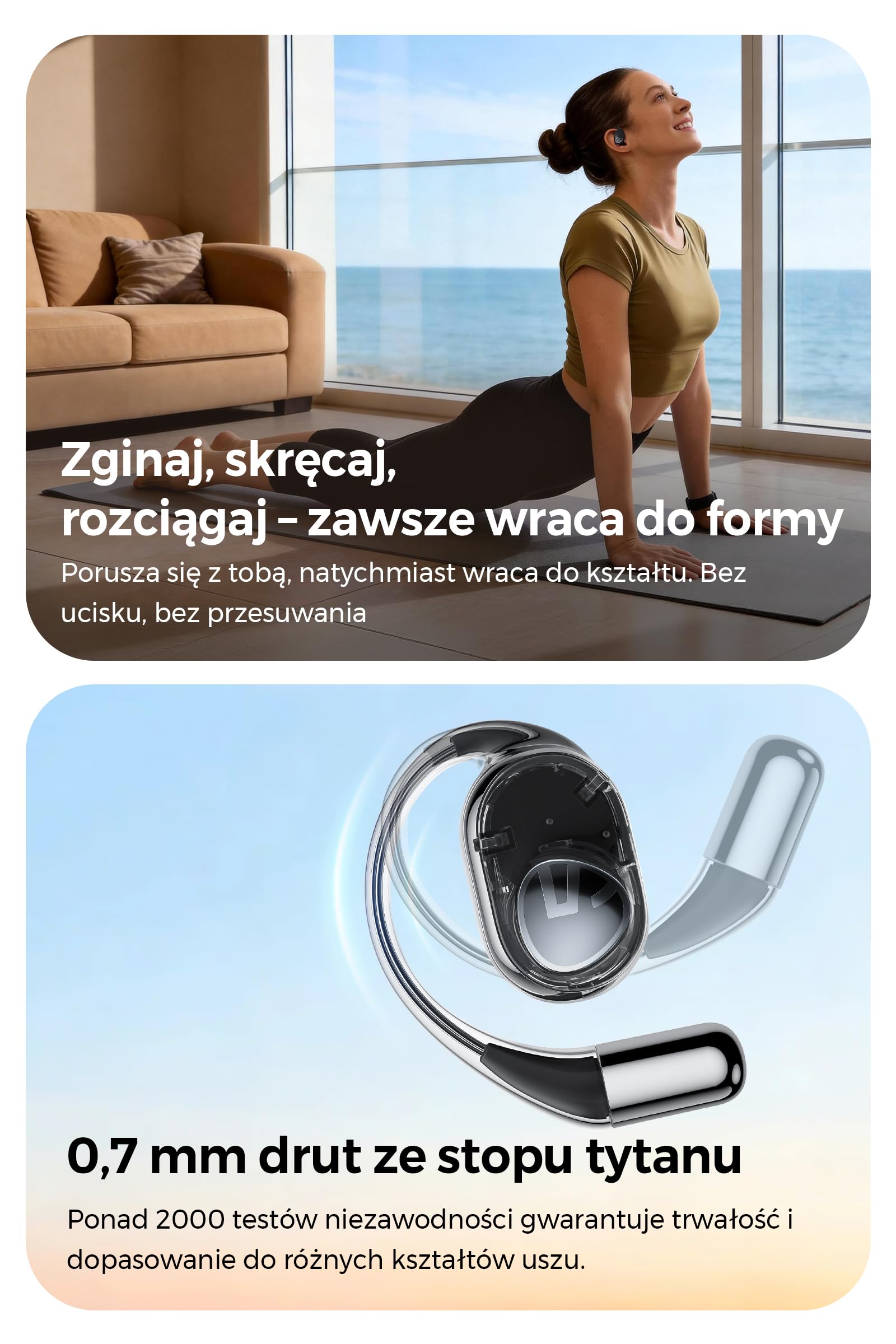SoundPEATS GoFree 2s Bezprzewodowe słuchawki Otwarte z LDAC i Hi-Res Audio