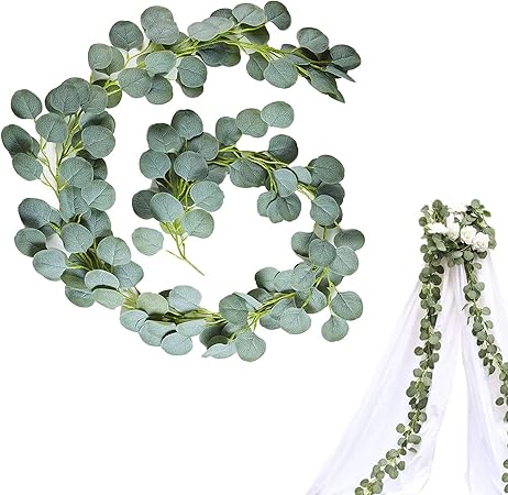 Guirlande D'eucalyptus Artificielle De 2M, Feuilles Vertes