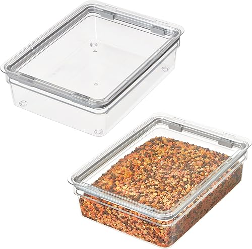 Miniatura 7 de IDESIGN The Fresh Collection - Contenedor de almacenamiento grande y corto para productos secos, 7.85 pulgadas de largo x 10.5 pulgadas de alto x 3