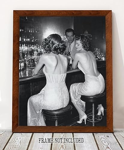 Miniatura 5 de Escena de bar vintage de Hollywood  Póster sin marco de 16 x 20 pulgadas sin marco con foto clásica en blanco y negro de una escena de bar de los