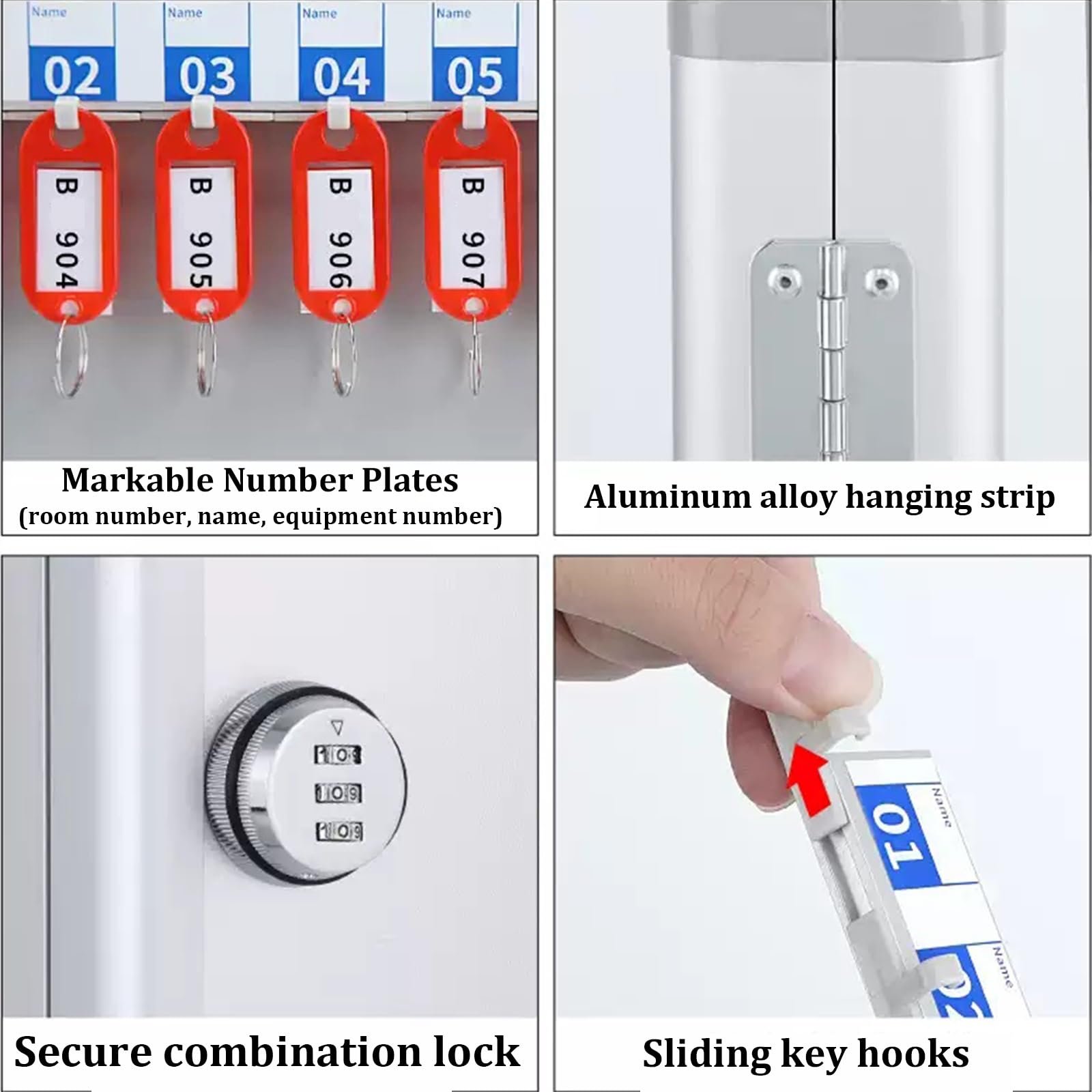 Armario para llaves con cerradura digital, caja de almacenamiento de llaves montada en la pared con etiquetas y etiquetas, caja de bloqueo para oficina, almacén, hospital, empresa