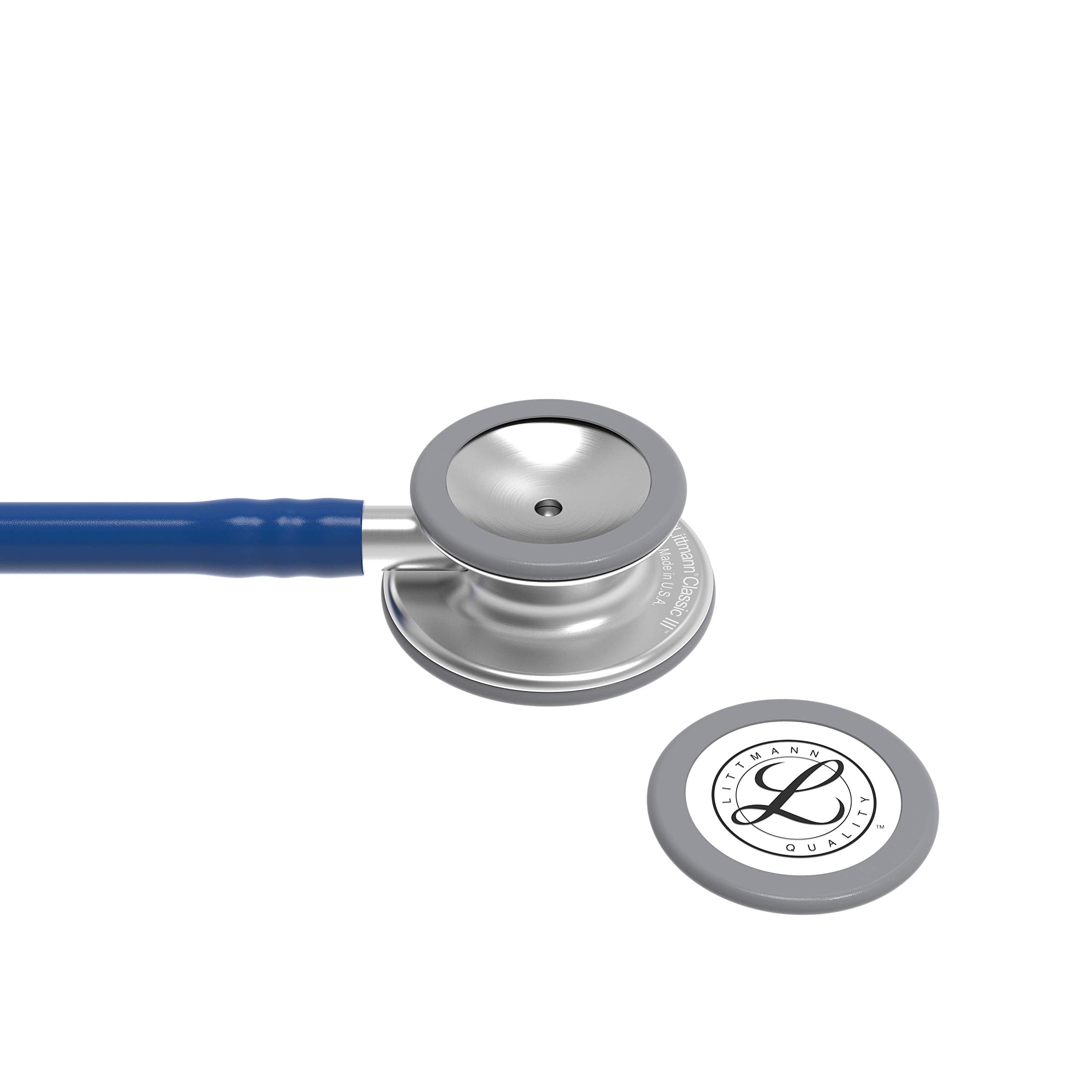 3M Littmann Classic III Stethoskop mit Gravur personalisiert, Arzt Stethoskop zur Überwachung, Profi Diagnostikstethoskop für Praxis, Klinik, Pflege, Rettungsdienst (Dunkelblau)