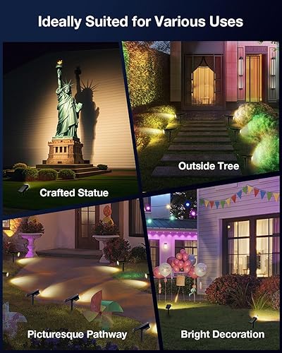 Miniatura 4 de Foco de energía solar para exteriores, impermeable, iluminación LED para patio, árbol, plantas, paredes, camino, jardín, estatuas, brillo ajustable,