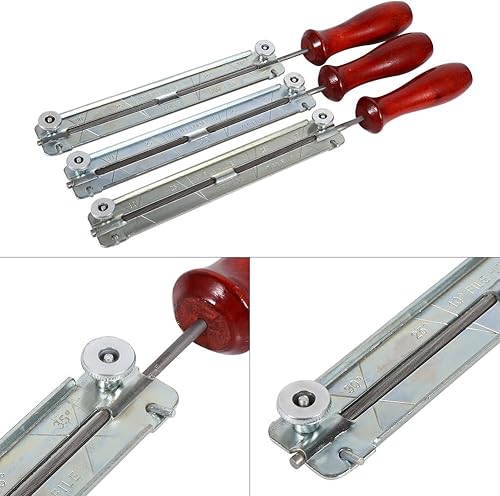 Miniatura 6 de Fdit Juego de archivos de afilado de sierra de cadena de acero, mango de archivo de calibre redondo, soporte de herramienta de motosierra, afilador