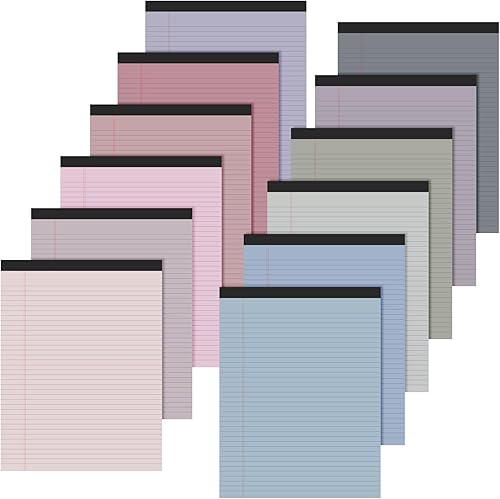 Miniatura 7 de Fuutreo 24 blocs de notas de 8.5 x 11 pulgadas, bloc de notas de color con rayas estrechas, 50 hojas por bloc de notas, bloc de notas