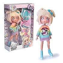 Hello Kitty Manga Fashion Unicorns, bambola giapponese alla moda con outfit extra, figura da 19,5 cm con 15 punti di articolazione e accessori, +4, Famosa (HKTF2000)