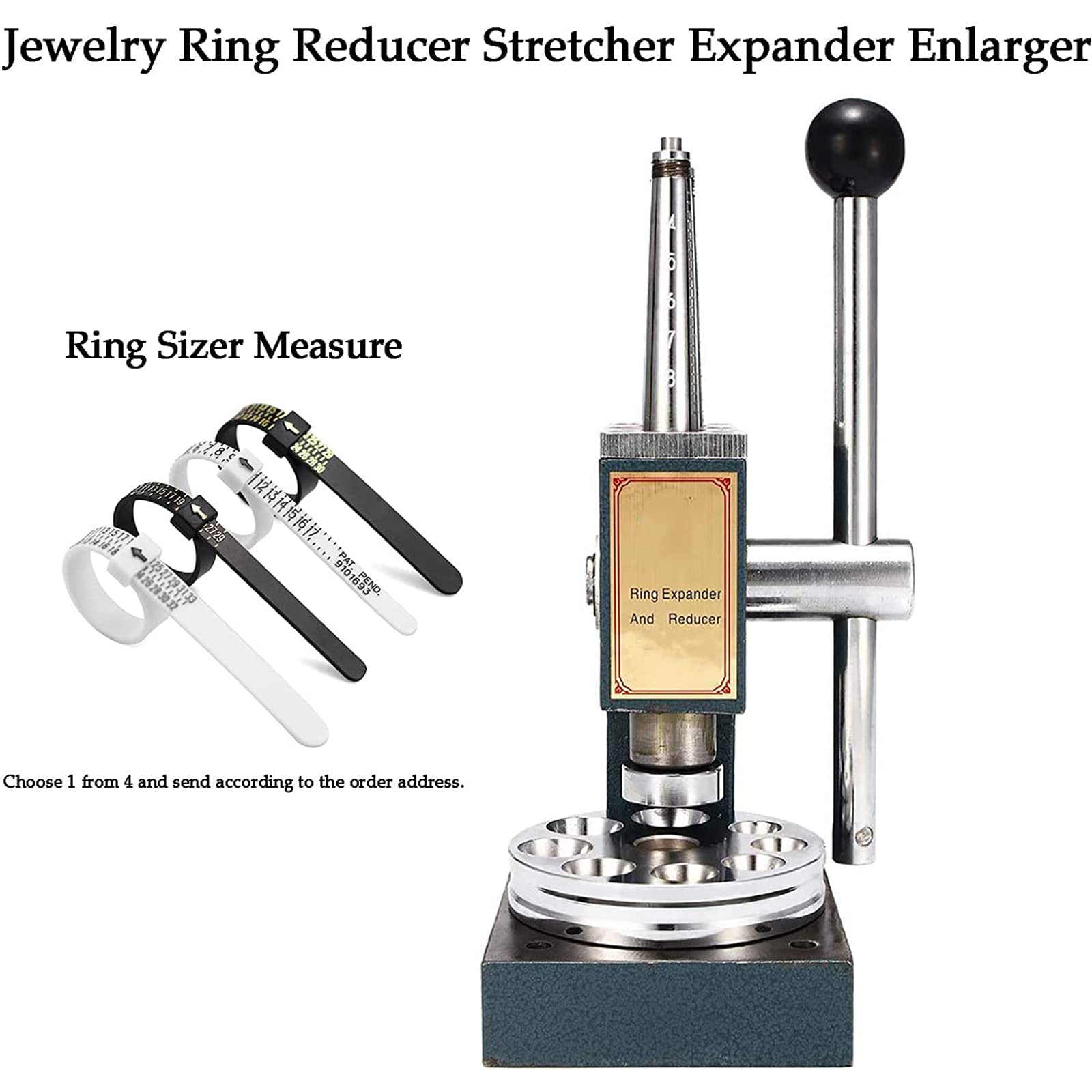 Herramienta expansora de anillos, kit de ajuste de tamaño de anillos para cambiar el tamaño de joyas, ampliador profesional de anillos para hacer joyas de bricolaje