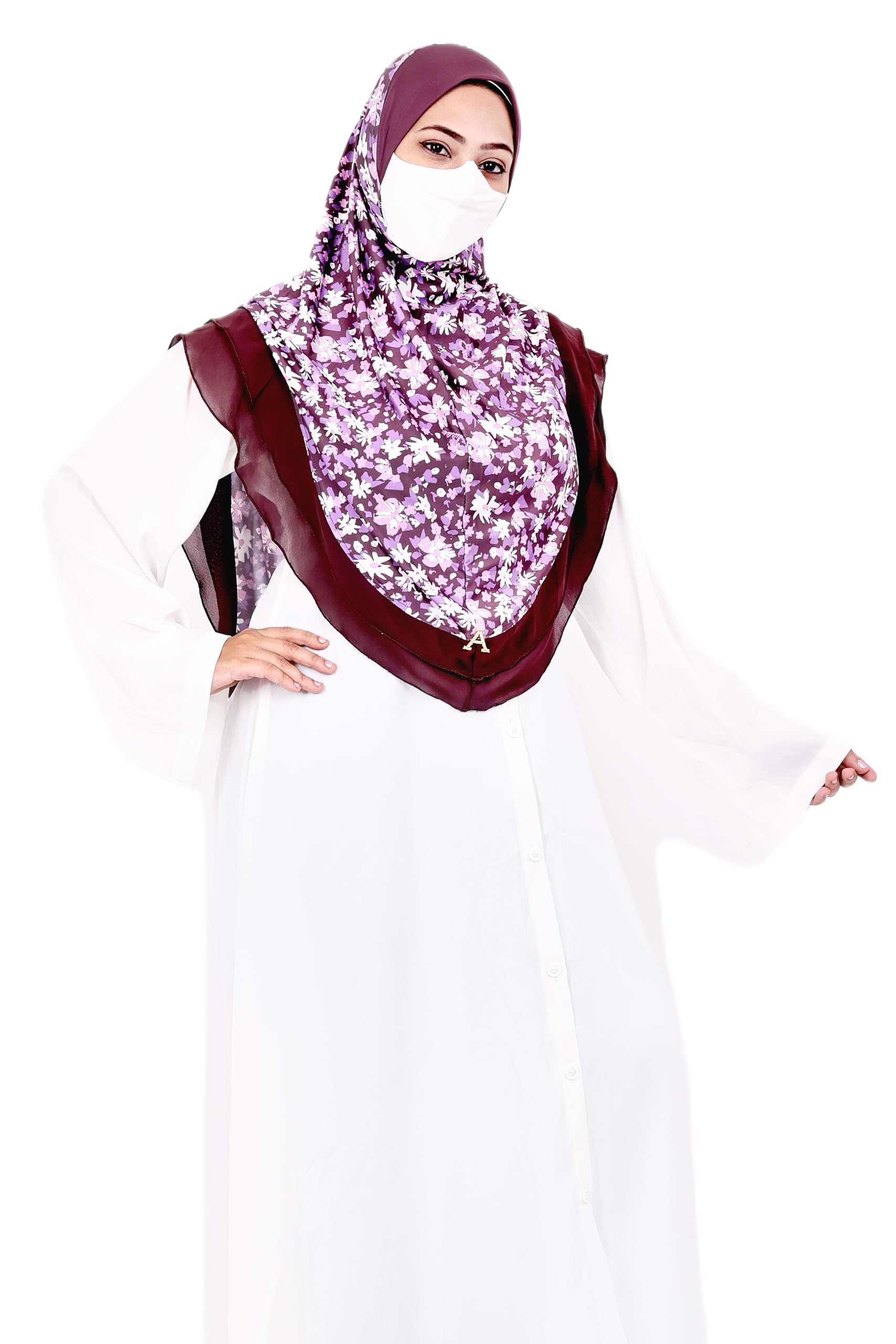 Women's Floral Printed Hijab | Ready-to-Wear Modest Headscarf | Lightweight Soft Fabric Instant Hijab | Elegant Scarf for Prayer and Casual Outfits-image-27