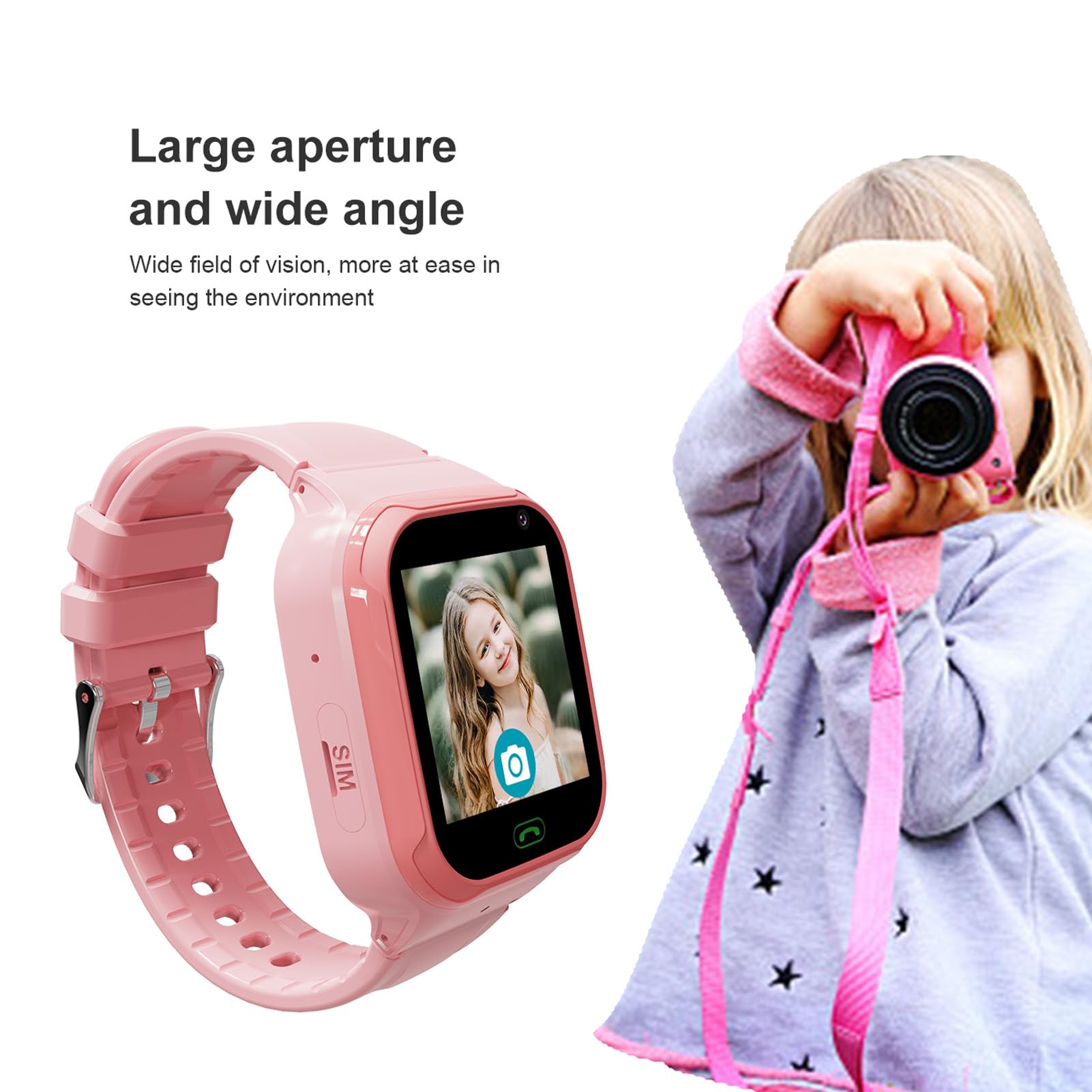 Reloj Inteligente para Niños 4G con Pantalla Táctil de 1,44 | Reloj de Videollamada para Niños, Rastreador LBS con Alarma SOS, Reloj de Teléfono con WiFi Habilitado para Niños y Niñas