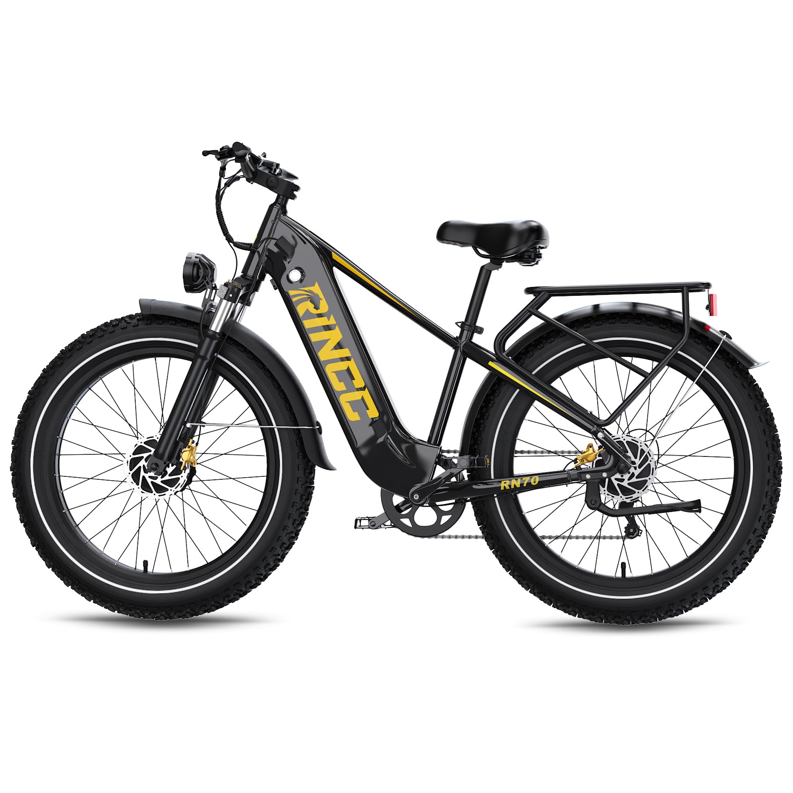 RINCC RN70 Bici Elettrica a Doppio Motore per Uomo Adulto, Mountain Bike Elettrica Fuoristrada, Pneumatici Fat 26 x 4.0, Telaio in Alluminio, Batteria 48V 20Ah, Autonomia fino a 120 km