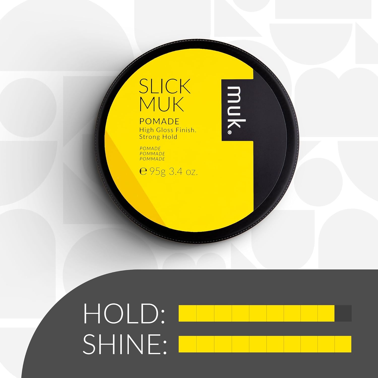 Muk Haircare Slick Muk High Gloss Pomade, 3.4oz - Strong Hold, High Gloss Pomade for Men, Humidity Resistant, Water Soluble, Coconut Vanilla Bean Fragrance