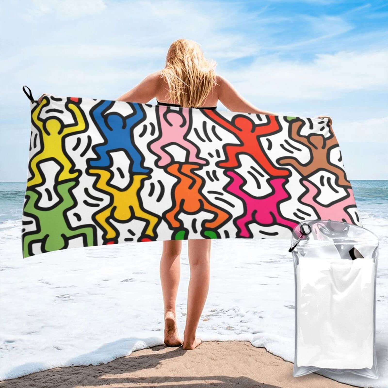 Amazon｜Keith Haring キース・ヘリング バスタオル タオル マイクロ