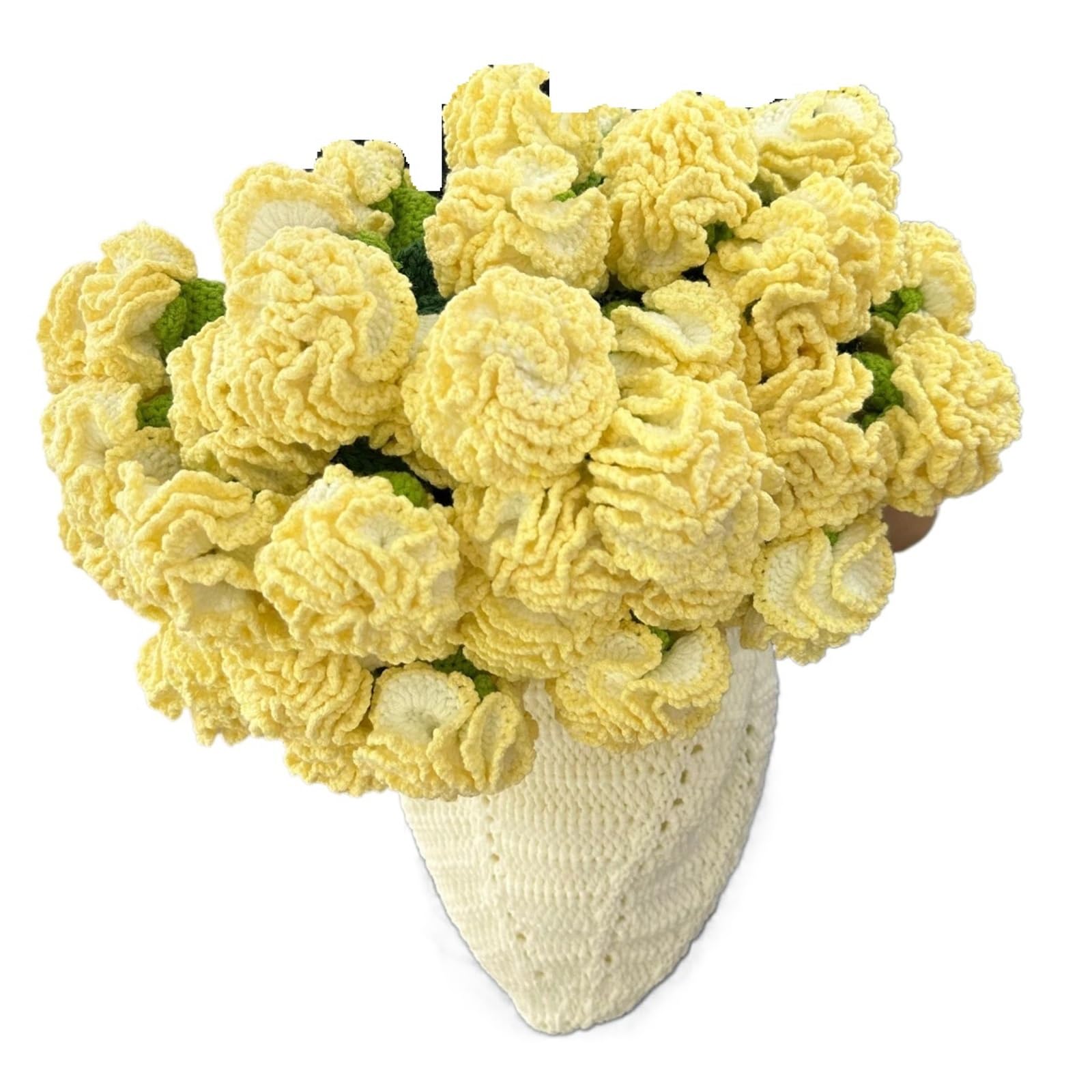 TRRYUIP Bouquet Blanket Creative 60/80/110cm Rose Bouquet Blankets Crocheted Flower Blanket(Color-03,110cm)