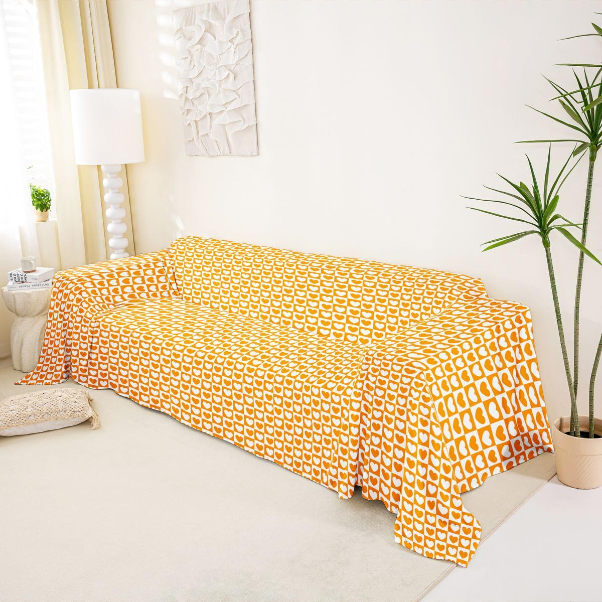 Homewish Funda de sofá con diseño de corazón y amor, 180 x 340 cm
