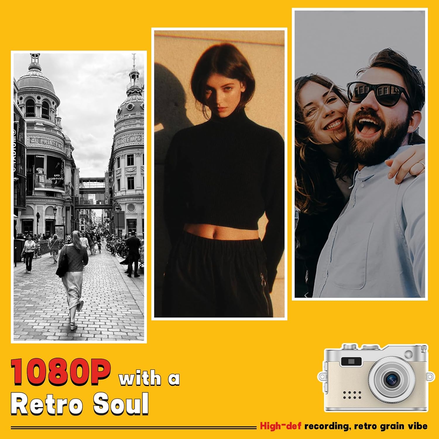 Mini Keychain Camera, 1080P & 2MP Retro Aesthetic, 32GB Memory, Pocket-Sized Vintage Camera, Bag Charm, Birthday Gift