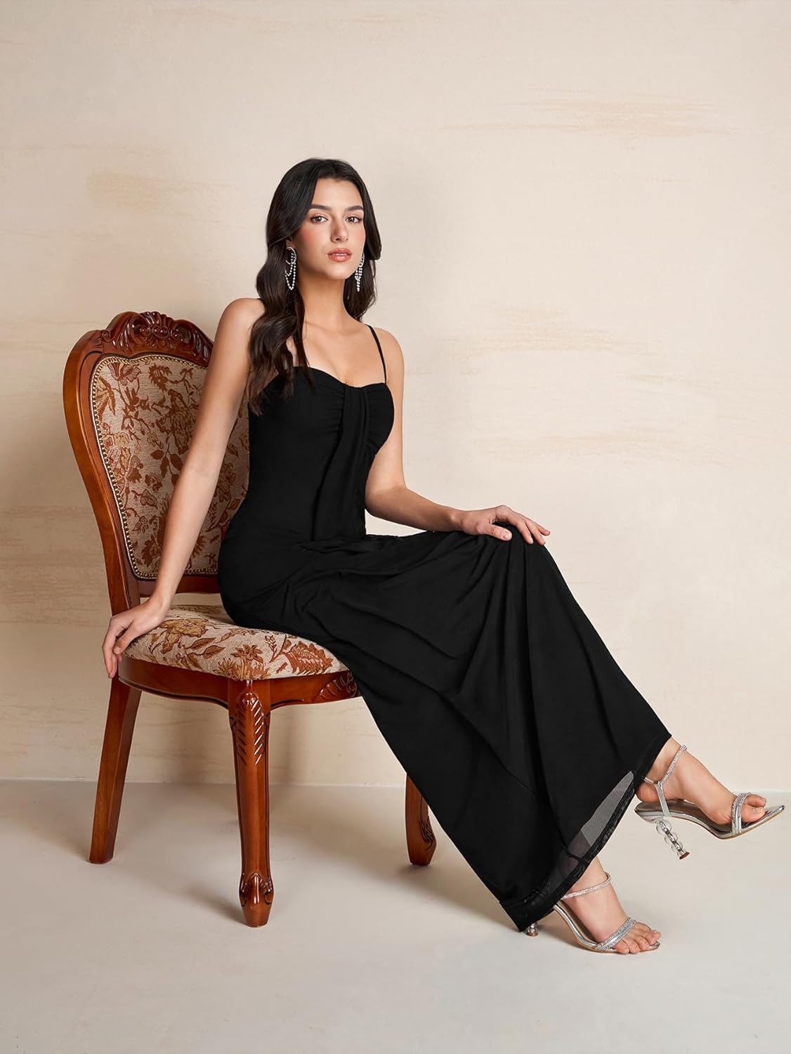 KUTUMAI Floral Maxi Dresses for Women 2026 Summer Spaghetti Strap Bodycon Long Beach Wedding Guest Dress - Image 3