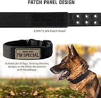 Vista 4 de Collar táctico para perro, collar militar ajustable para perro, collar de entrenamiento de nailon suave con parche, collares de hebilla de metal