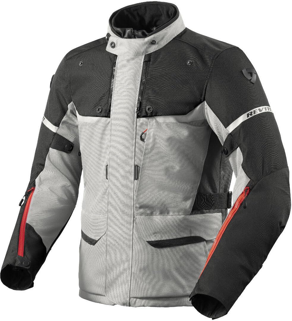 REV'IT! Revit Outback 4 H2O Giacca tessile moto, argento/nero, 3XL