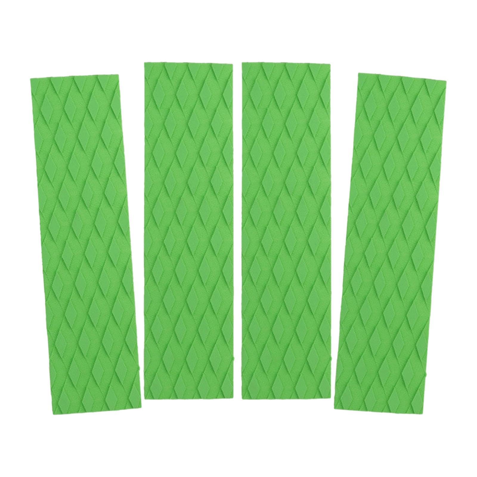 SM SunniMix 4Pcs Surfboard Traction Pads, Boat Decking Sheet, Anti Slip Boat Floor Mat, EVA Deck Grip Pad for Skimboard Skateboard, Green