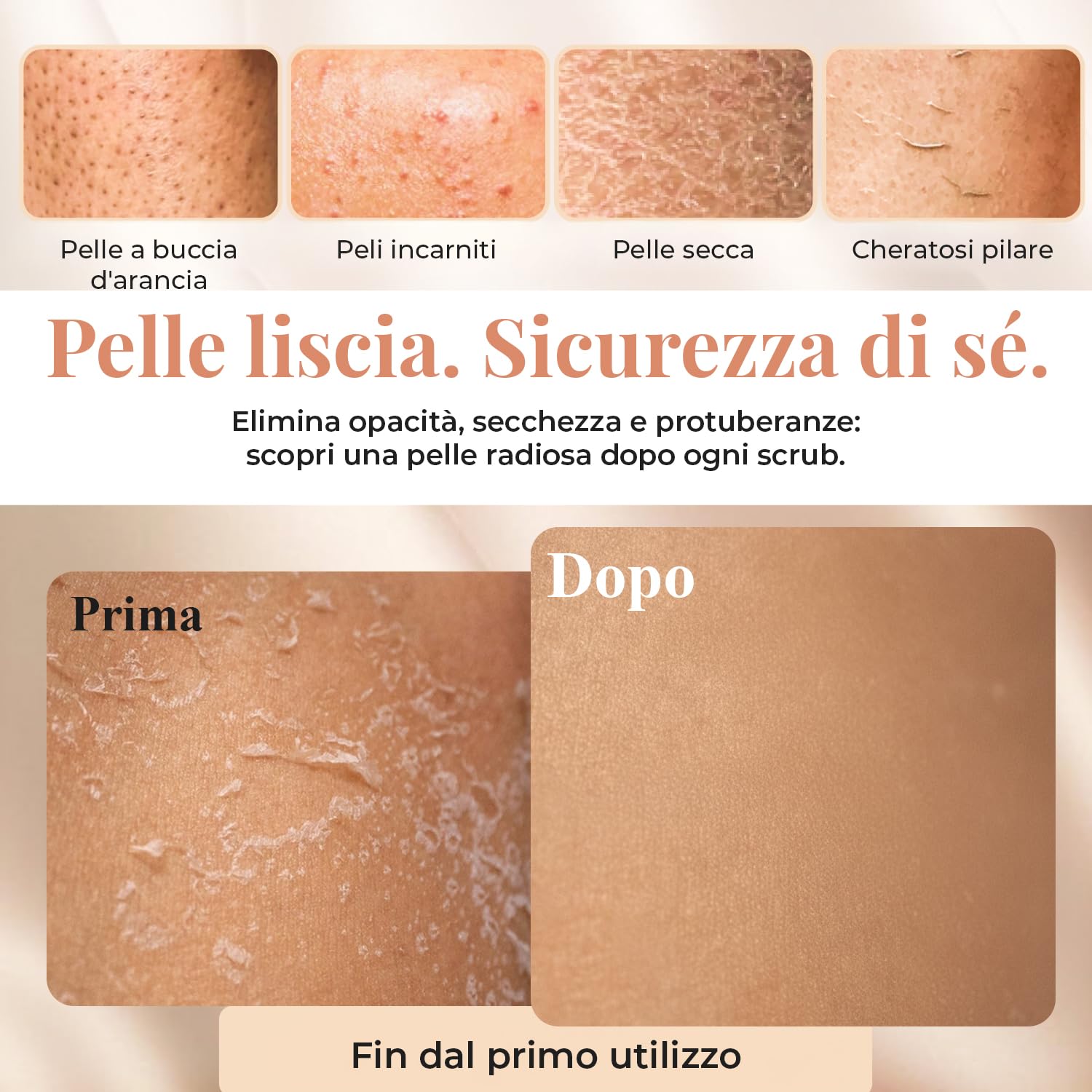 L'Exfose 2x guanto esfoliante corpo - guanto di crine kessa scrub corpo in Viscosa - Rimuove le cellule morte della pelle e idrata