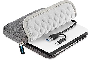 Portable External CD DVD Drive for Mac and Windows Laptops with Carrying...