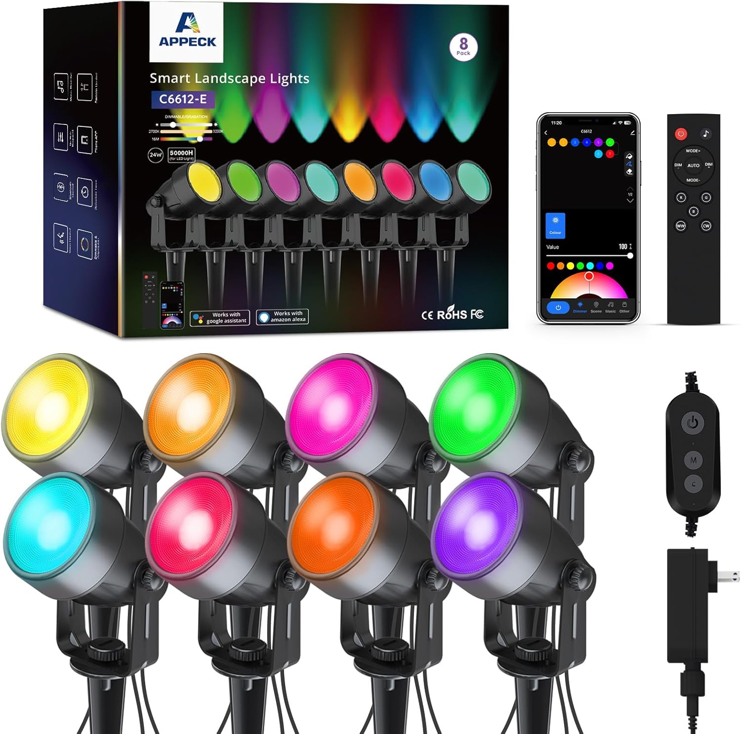 APPECK Landscape Lighting, RGBW...