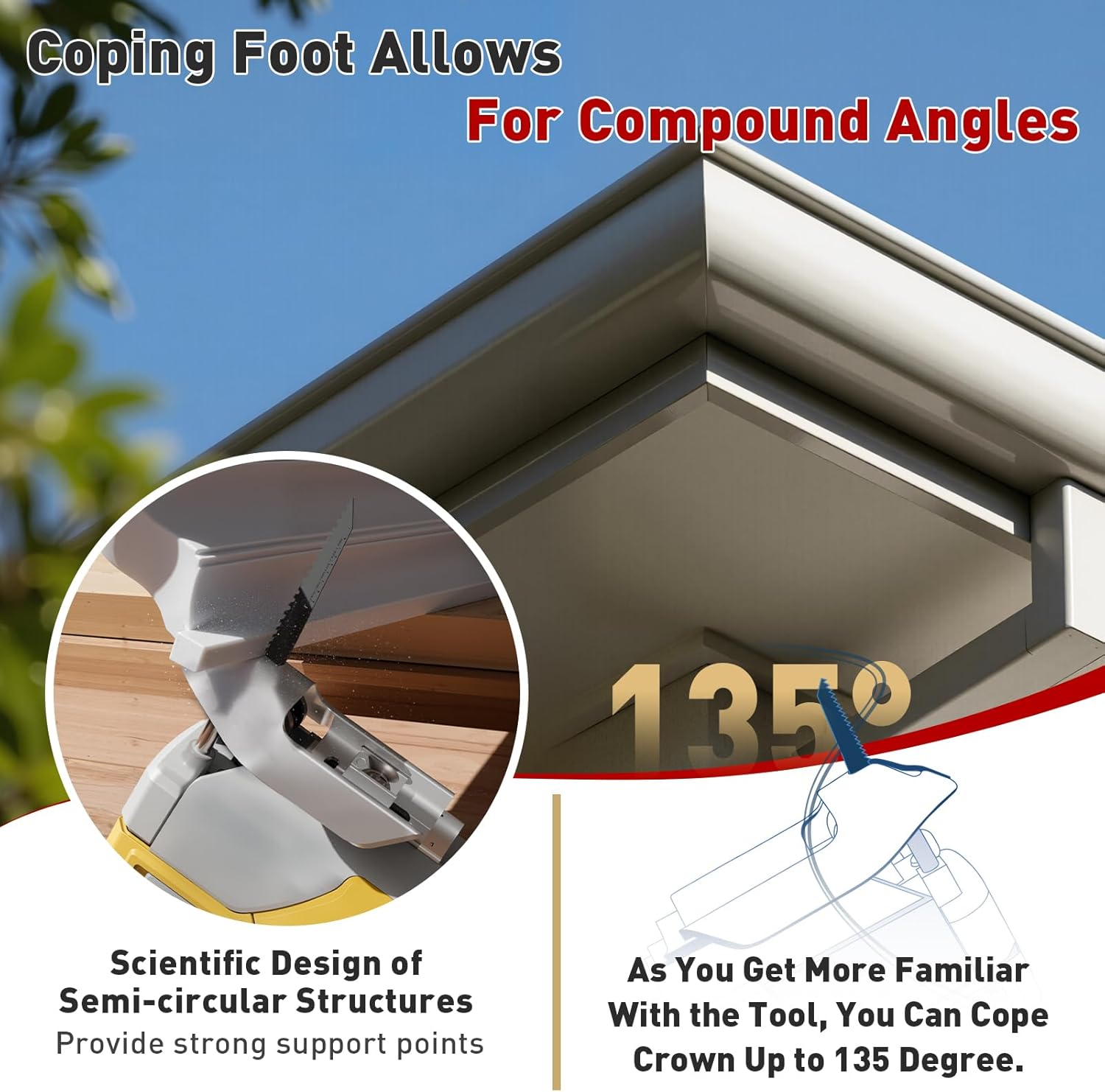 Coping Foot for Jigsaws, High Efficiency Woodworking Tool Compatible with Most Jigsaws