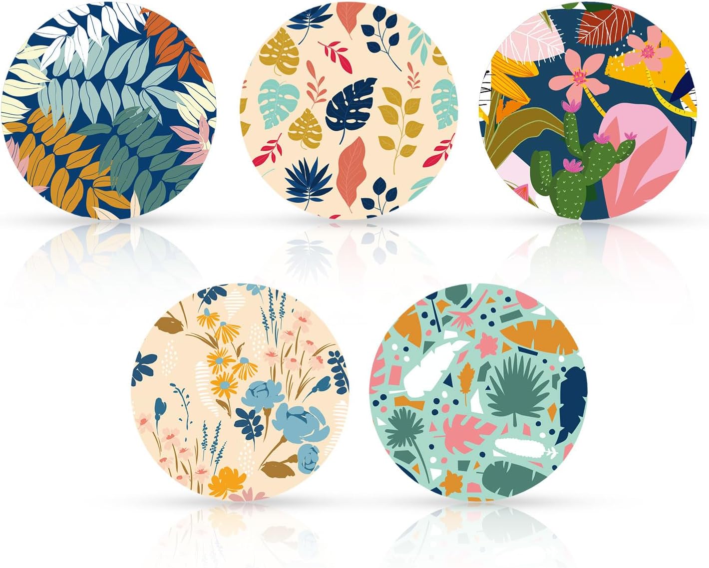 25pcs Summer Sensor Patches, Summer Leaves Theme Sensor Adhesive Covers 5 Styles Waterproof Adhesive Stickers Compatible with Libre 2 and Libre 3