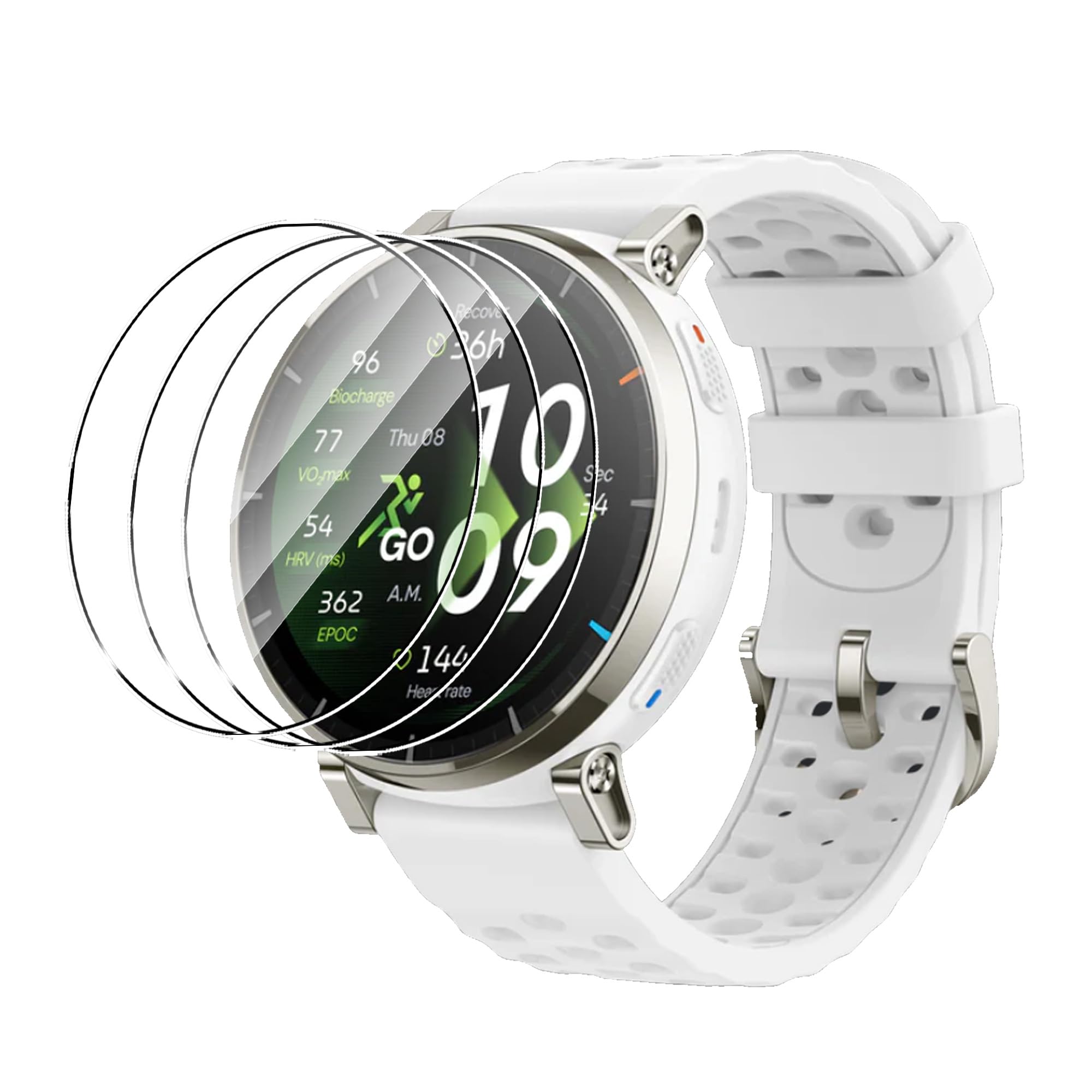 3 Pack Cristal Templado para Amazfit Active 3/3 Premium/Amazfit Balance 3 Protector de Pantalla, HD Vidrio Templado [ Anti-arañazo] [ Sin Burbujas] fácil instalación