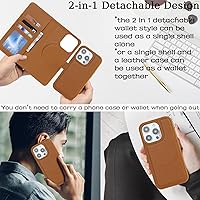 Vista 198 de Havaya Funda para iPhone 13 Pro Max y iPhone 12 Pro Max, cartera compatible con magsaf 2 en 1, desmontable magnética con tarjetero y ranura trasera