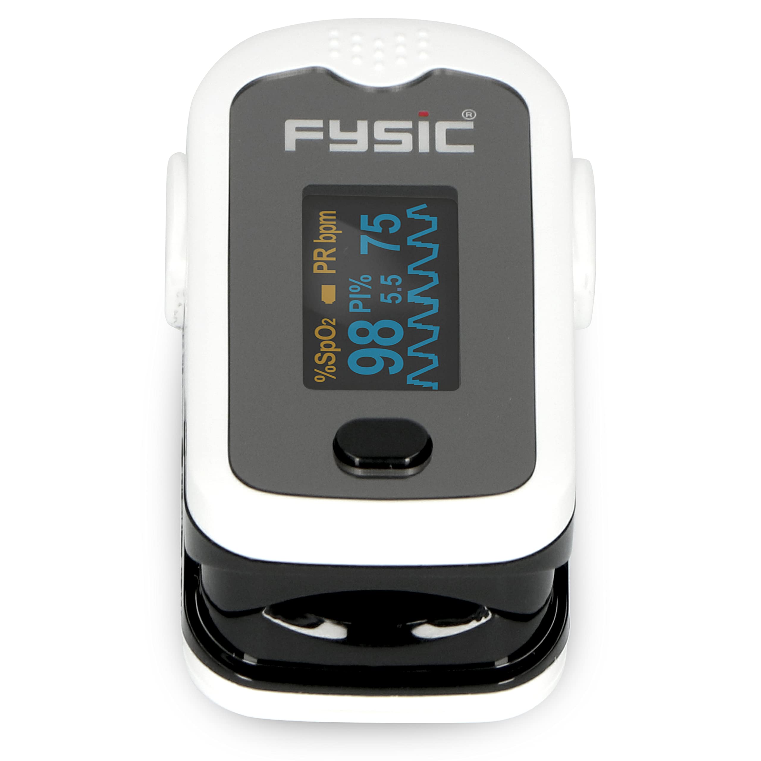 Fysic FPO-11 - Pulsoximeter - Fingerpulsoximeter für die Messung Sauerstoffsättigung, Blutsauerstoffgehalt - Grau