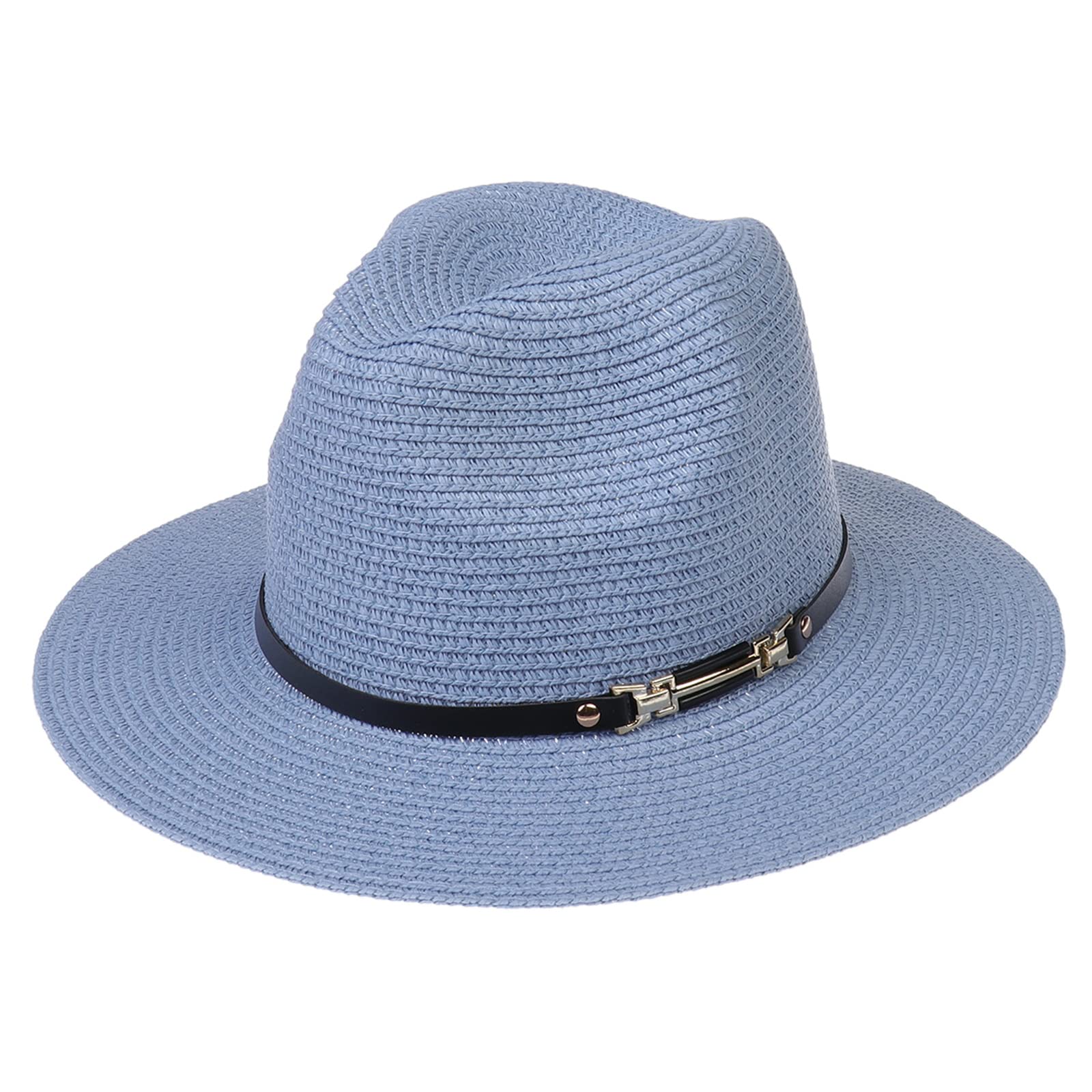 Jixin4you Sombreros de paja de verano para mujeres y hombres, sombrero de Panamá, sombrero de ala ancha Fedora UPF50+, gorra de jardín clásica de vaquero