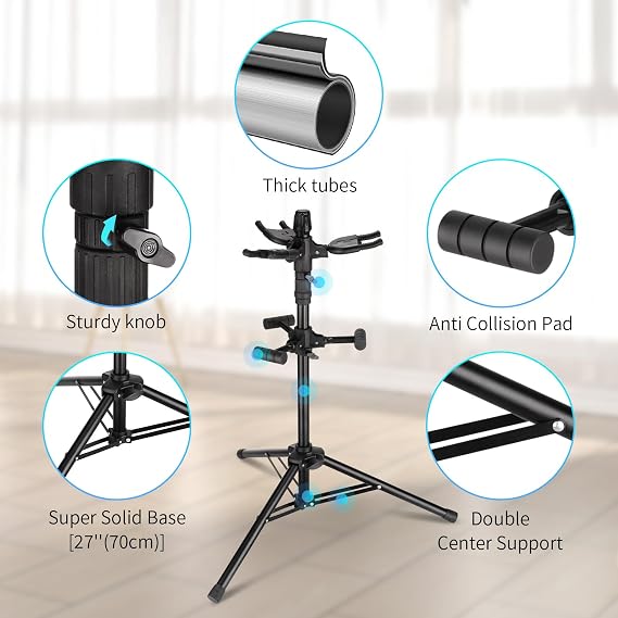 GUITTO GGS-06T Triple Guitar Stand Floor Stand GGS-07 Guitar Rack Stand Multi 5 Holder