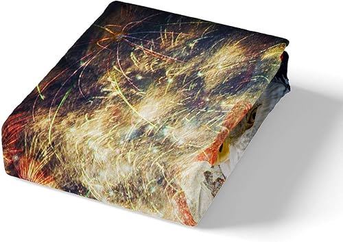 Miniatura 3 de Erosebridal Funda de edredón con bandera estadounidense, diseño de águila y fuegos artificiales, juego de ropa de cama de microfibra suave