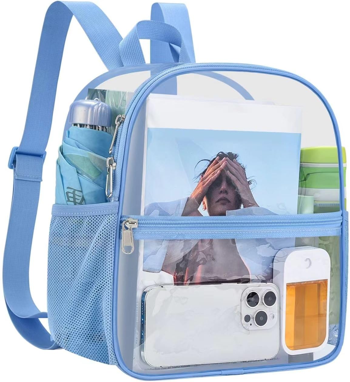 USPECLARE Clear Backpack Stadium Approved 12X11x6, Waterproof Clear Bag Stadium Backpack for Concert Work Sport Event