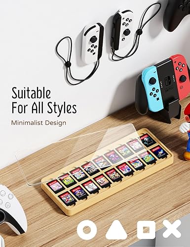Miniatura 3 de AFOOYO Switch Game Case Compatible with Nintendo Switch Games Portable Card Storage Card Holder with 18 Game Card Slots, Switch Card Case- Bamboo