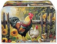 Vista 9 de JEOCODY Cubiertas para horno tostador, funda extragrande para hacer pan de flores azules, se adapta a la mayoría de tostadoras estándar de 2