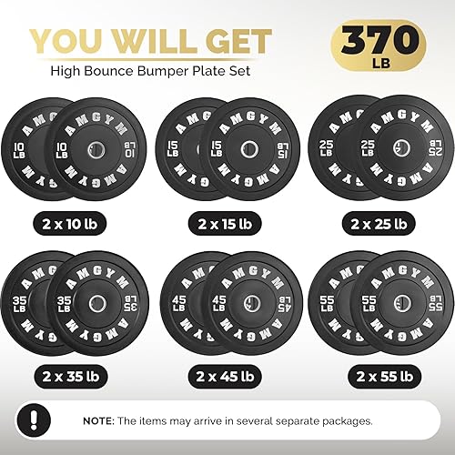 Miniatura 138 de 2 Inch Bumper Plates，10-500lbs，Barbell Rubber Olympic Weight Plates Set for Home Gym, Strength Training & Weight Lifting, Multiple Options