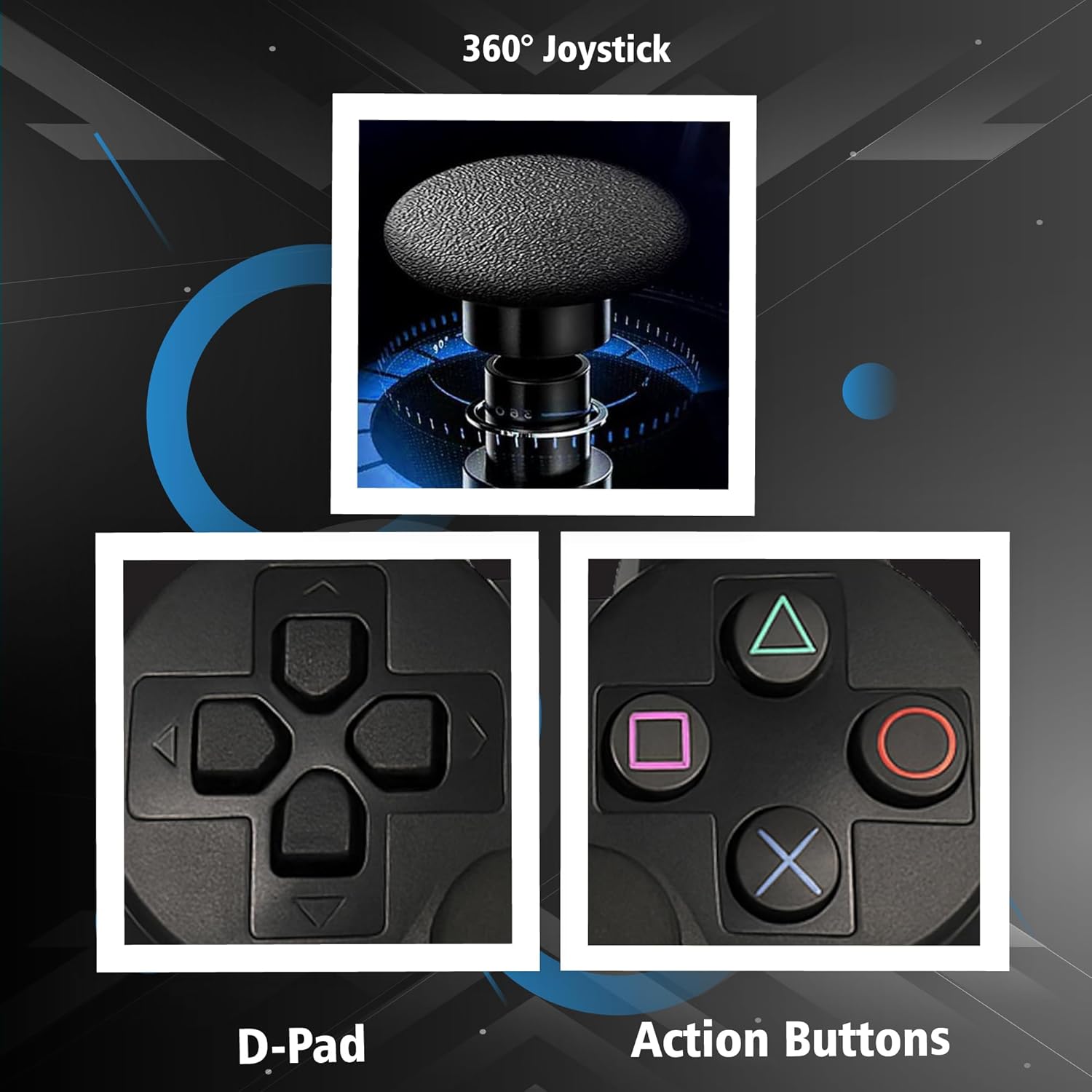 Digital Dynasty 2 Pack Controller for PS3 - Wireless PC Controller for Sony Playstation 3 - Double Shock 3, Bluetooth, Rechargeable, Remote for PS3 - Including 2 USB Cables (Black) - Image 5