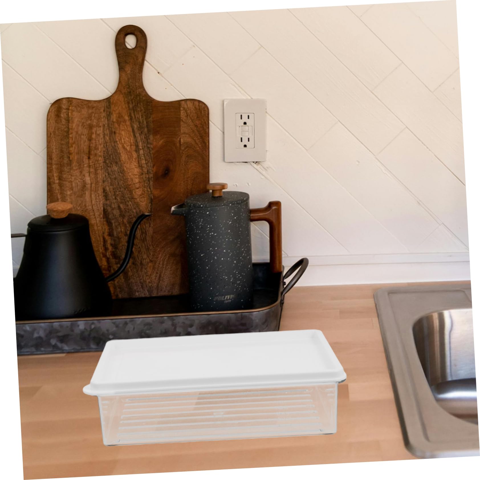 COLLBATH 4stücke Kühlschrankbehälter Stapelbar Transparent Kunststoffboxen Für Lebensmittel Gefrierbehälter Aufbewahrungskorb Für Obst Und Gemüse Fresh Storage Organizer Für