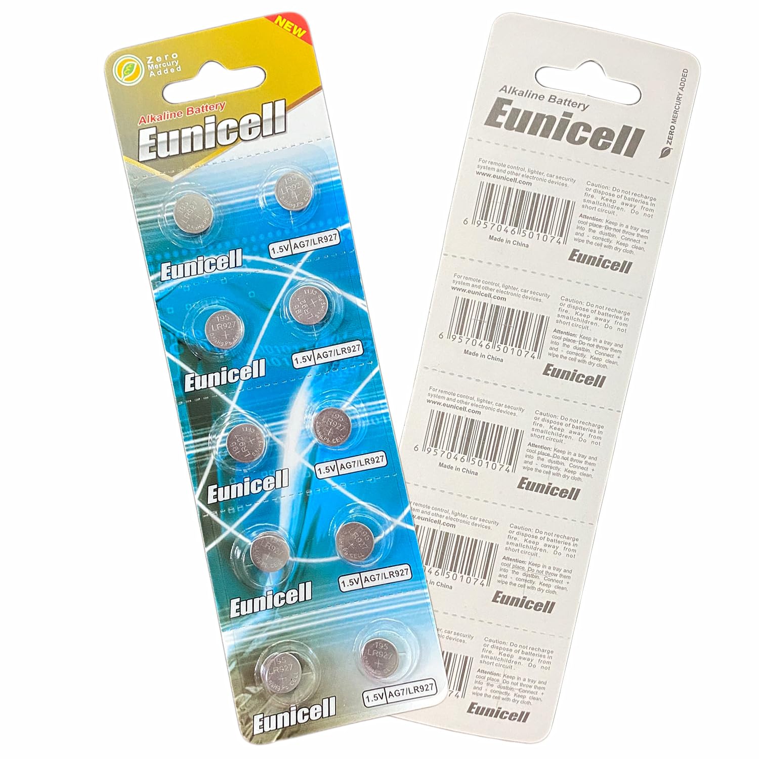 Pack of 10 - LR920/AG6 Eunicell 1.5V Button Coin Cell Alkaline Batteries - Suitable for use in LED lights, Digital Voice Recorders, Toys, Blood Glucose, Cholesterol Testing, Meters, Toys — view 27