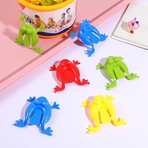 Miniatura 7 de Ranas saltadoras de juguete de rana saltarina, paquete de 12 juguetes de rana saltarina, juguetes divertidos para fiestas de salto para niños,