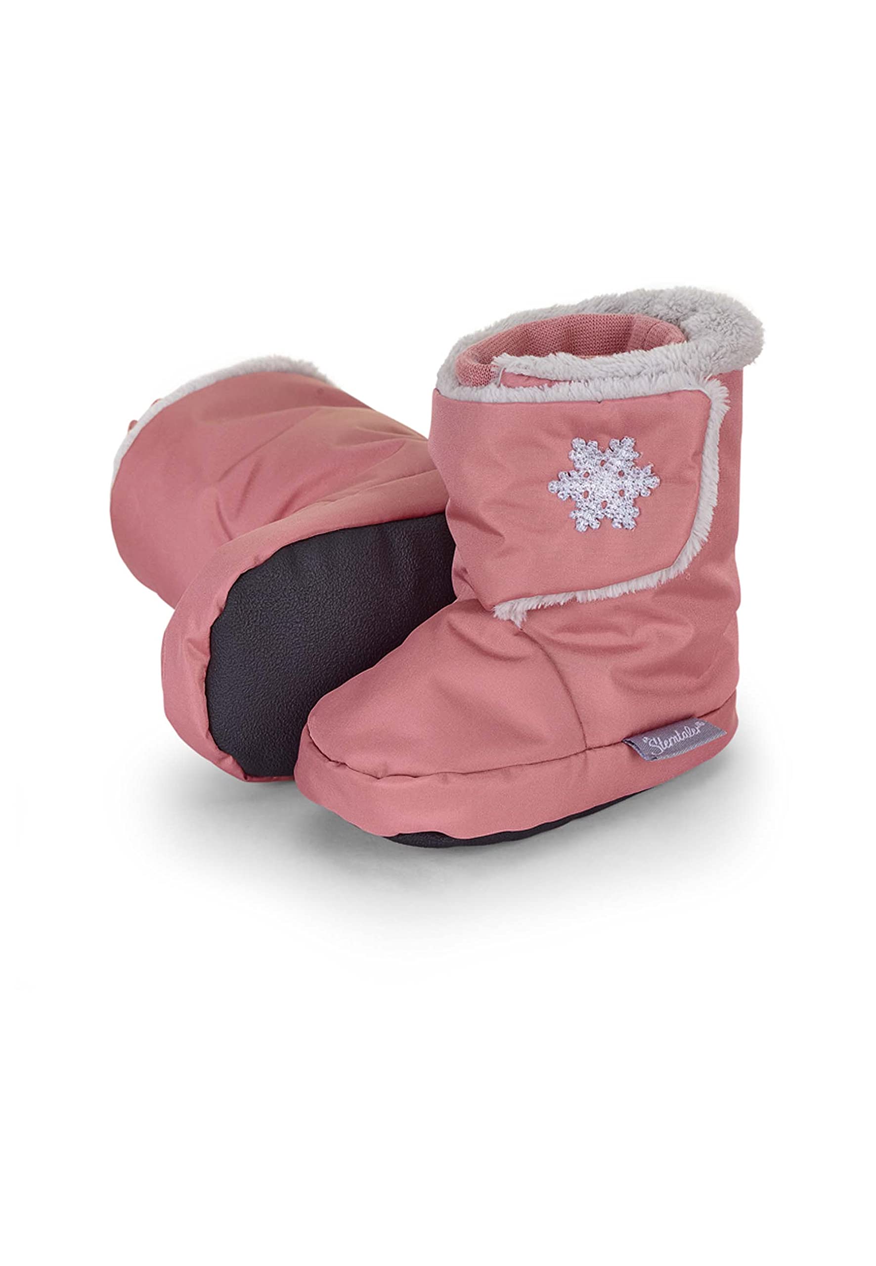 Sterntaler Baby Girl Snowflake Baby Shoes - Baby Boots, Baby Boots - Mid-Top Baby Shoes Breathable with Plastic Sole - Pink, pink, 0.5 UK Child