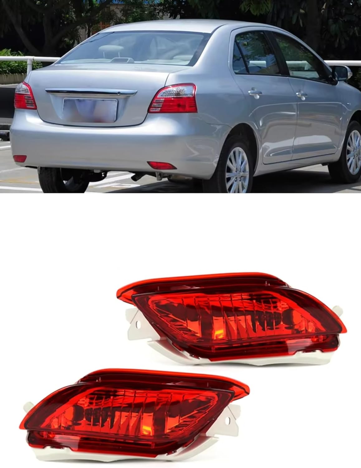 Rear Bumper Tailgate Reflector Car Accessories Rear Bumper Stop Brake Warning Lamp Reflector Light Compatible With Toyota For Vios NCP93 2008-2010 2011 2012 2013(Right)