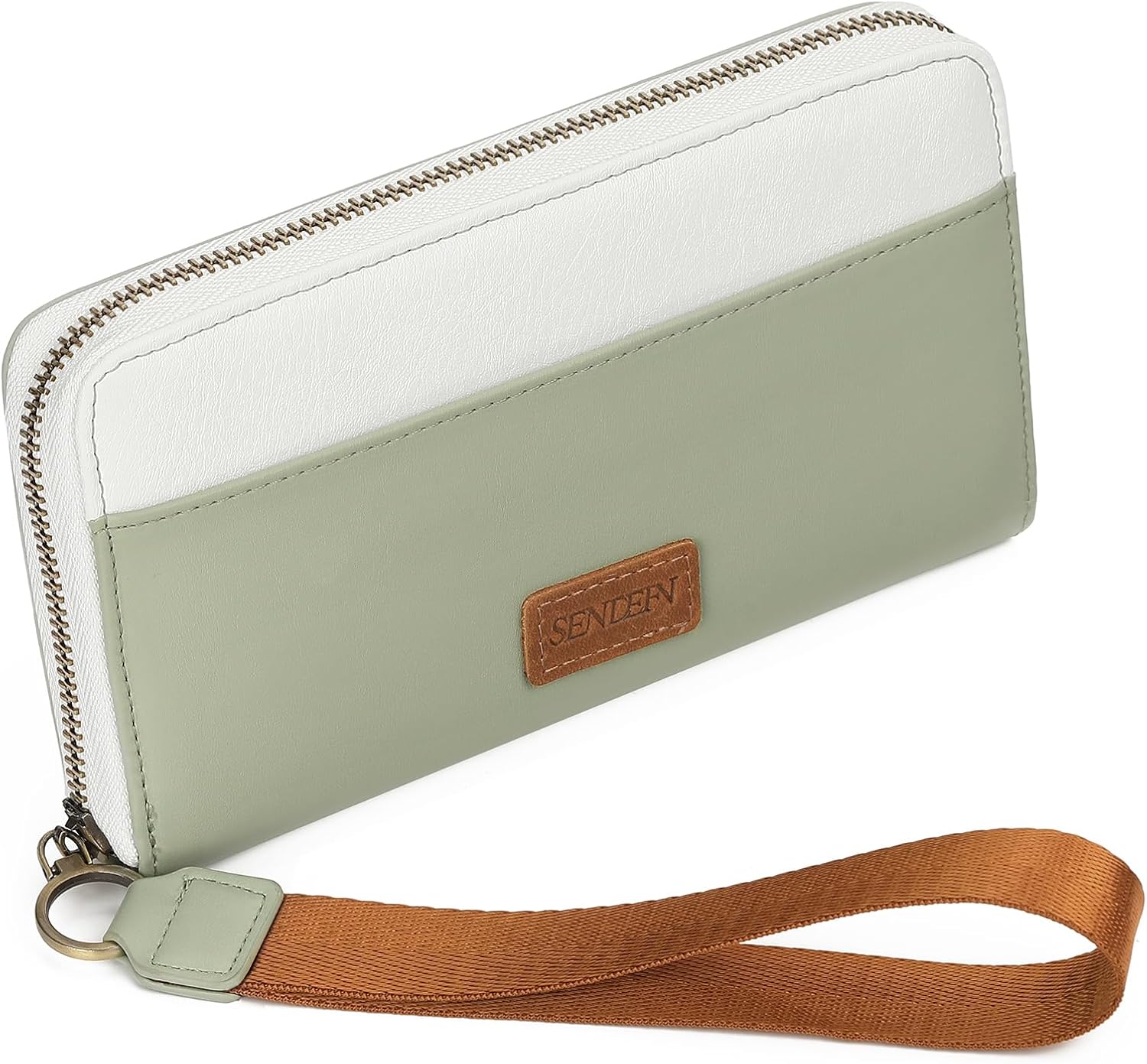 SENDEFN Leather Womens Wallets Wristlet Bifold Ladies Clutch Purse RFID Blocking Zip Around - Image 7