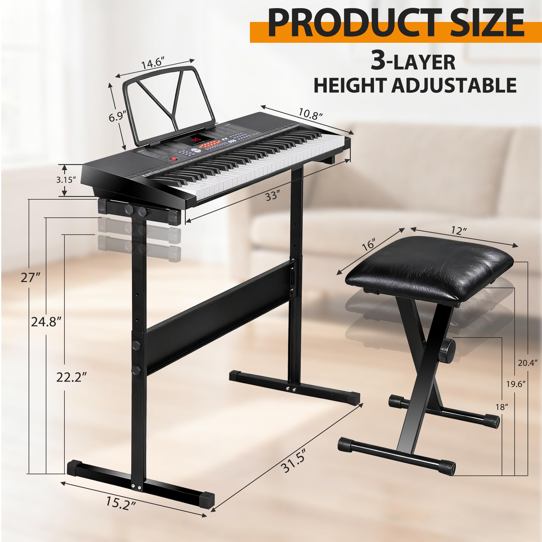 Amazon.com: Smartxchoices 61-Key Electronic Keyboard Piano Stand