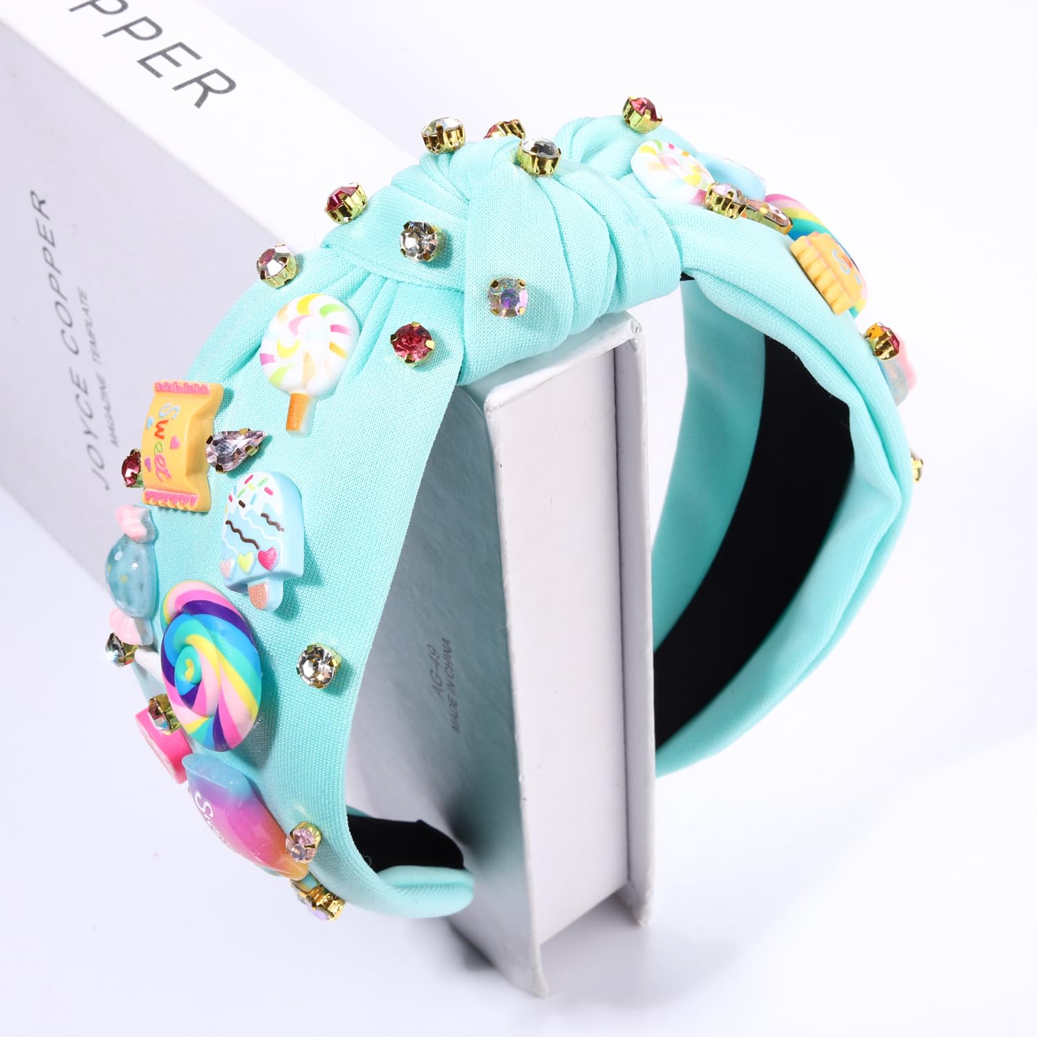 Women Knotted Fabric Headband Gummy Bear Candy Lollipop Jewelry Accessory Amazon.com : Knotted Headband for Women Lollipop Candy  main image 3